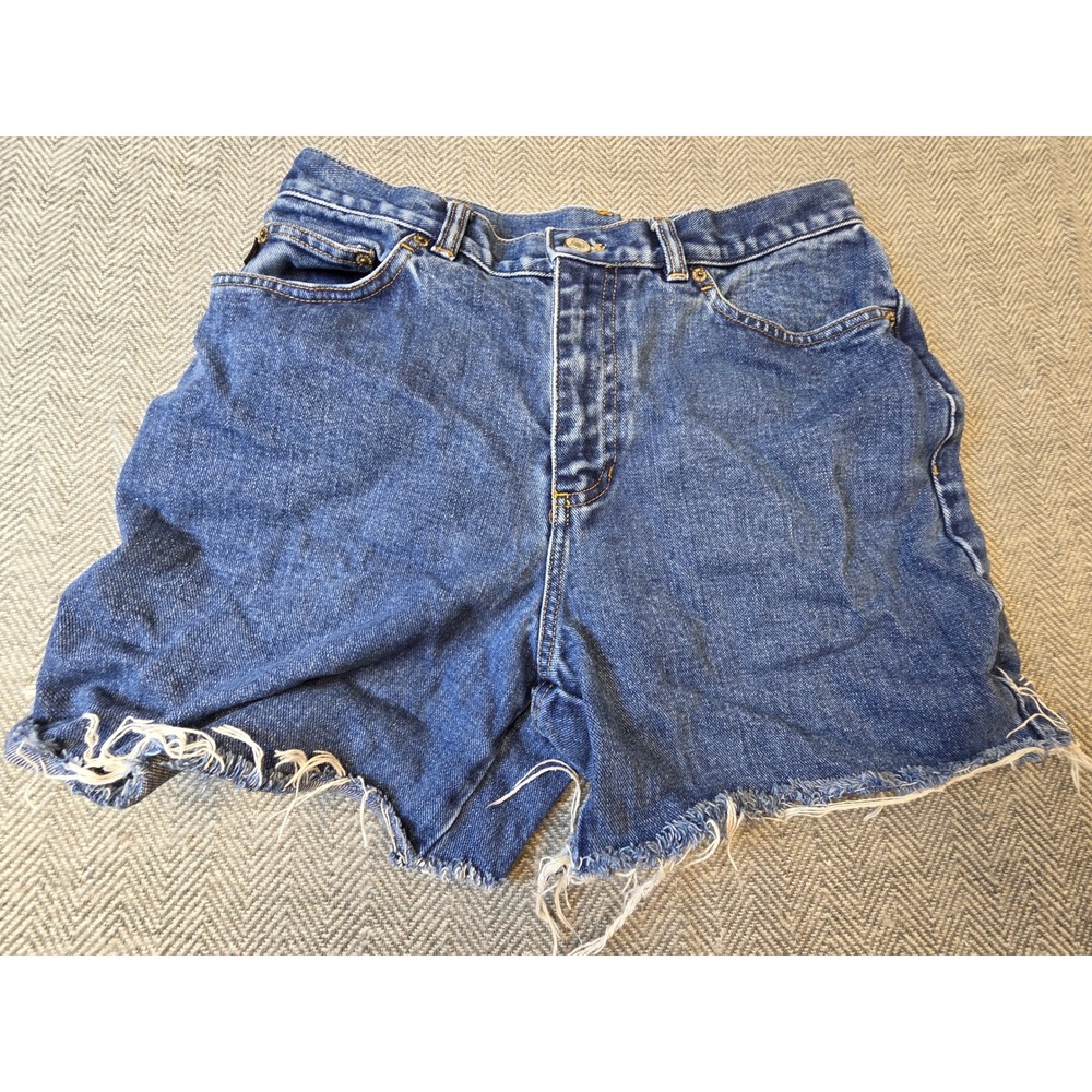 Lauren Jeans Co Ralph Lauren Cut-Off Shorts Women 6 Blue Denim High Rise Flower